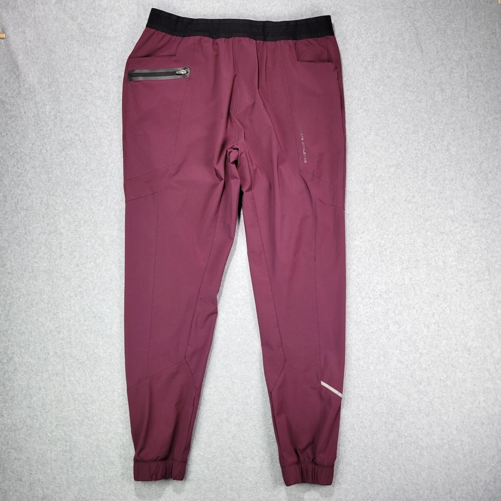 Alphalete Infinity Studio Pants Men Large Burgundy Tapered Athletic Joggers